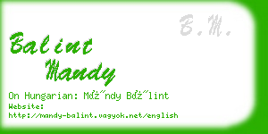 balint mandy business card